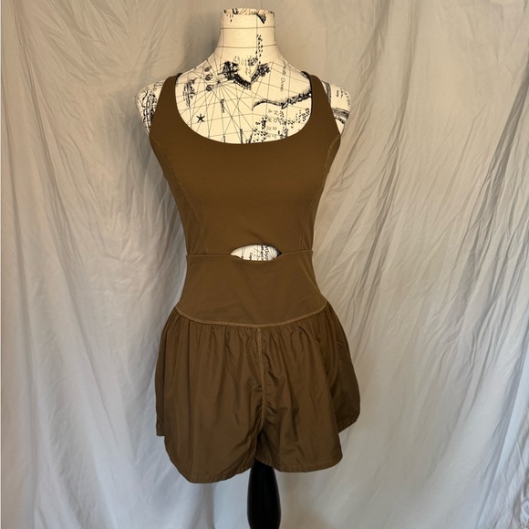 FP Movement by Free People Pants - FP Movement by Free People Brown Cutout Romper